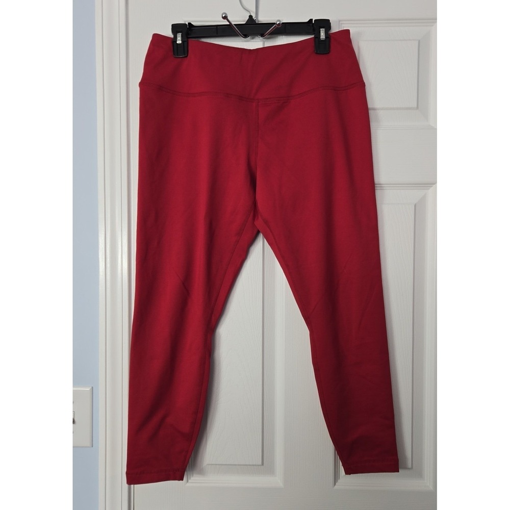Zelos Womans Athletic Leggings Size Large Burgundy